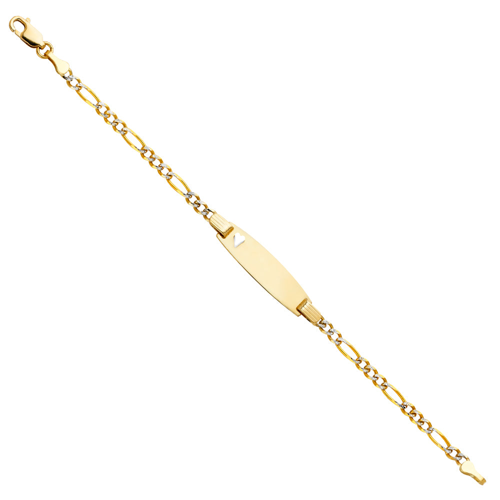 14K FIG 3+1 WP BABY OV ID W/HRT BR