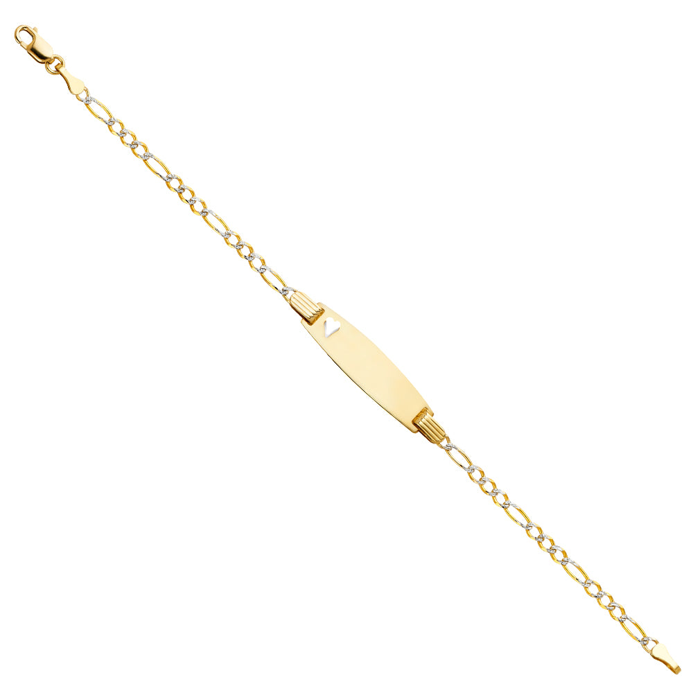 14K FIG 3+1 WP BABY OV ID W/HRT BR