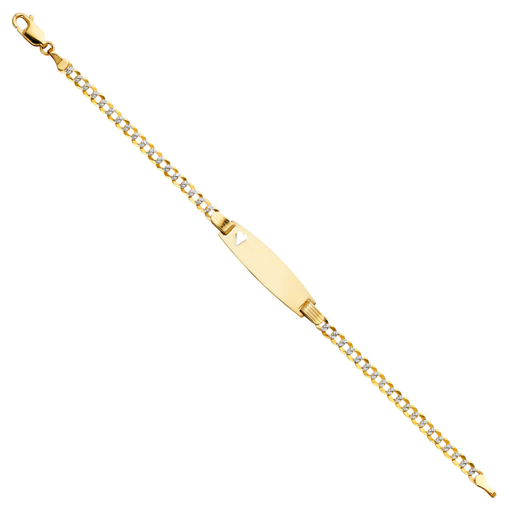 14K 080 CUBAN WP BABY OV ID W/HRT BR