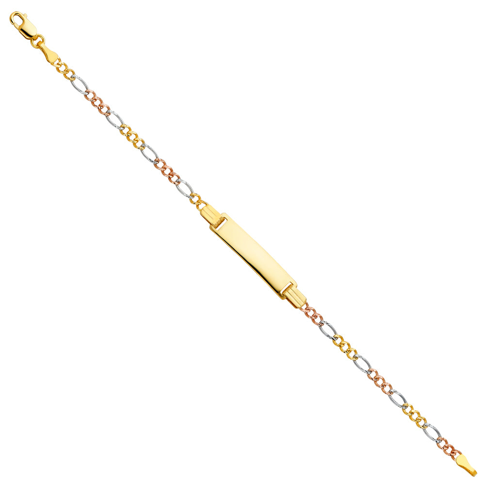 14K FIG 3+1 3C BABY ID BRACELET