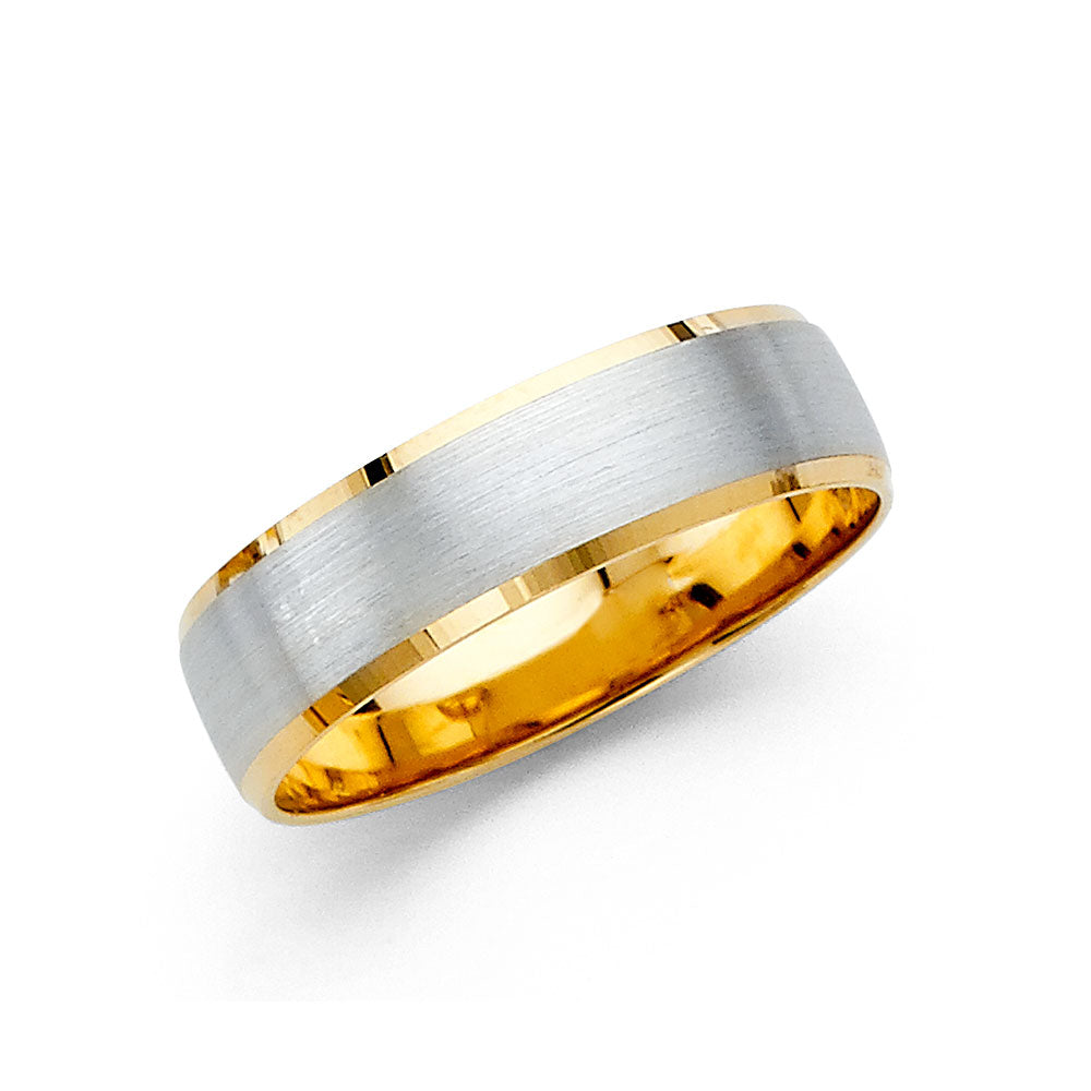 14K 2T 5MM SAND PL WED BAND