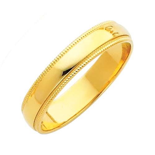 14KY 4MM MILG WED BAND