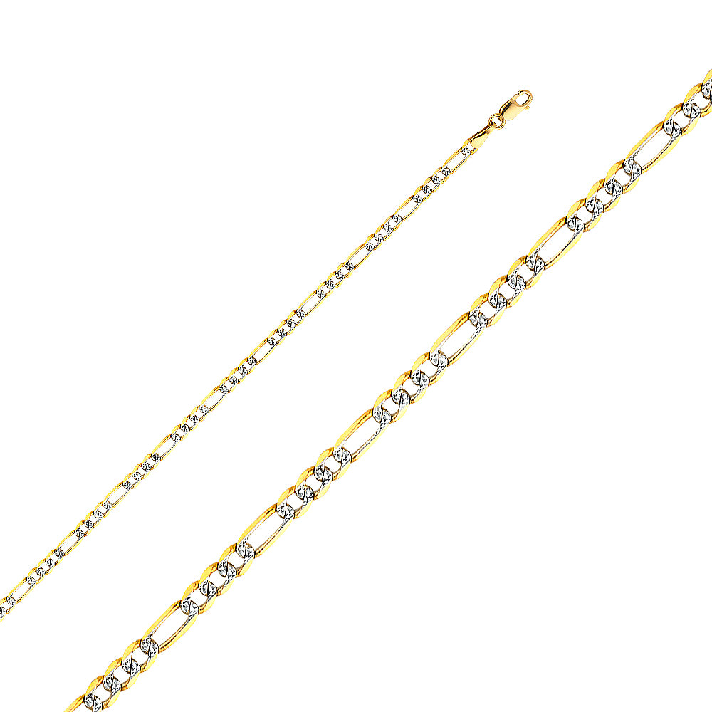 14K 080(3.1MM) LIT FIGARO WP 3+1