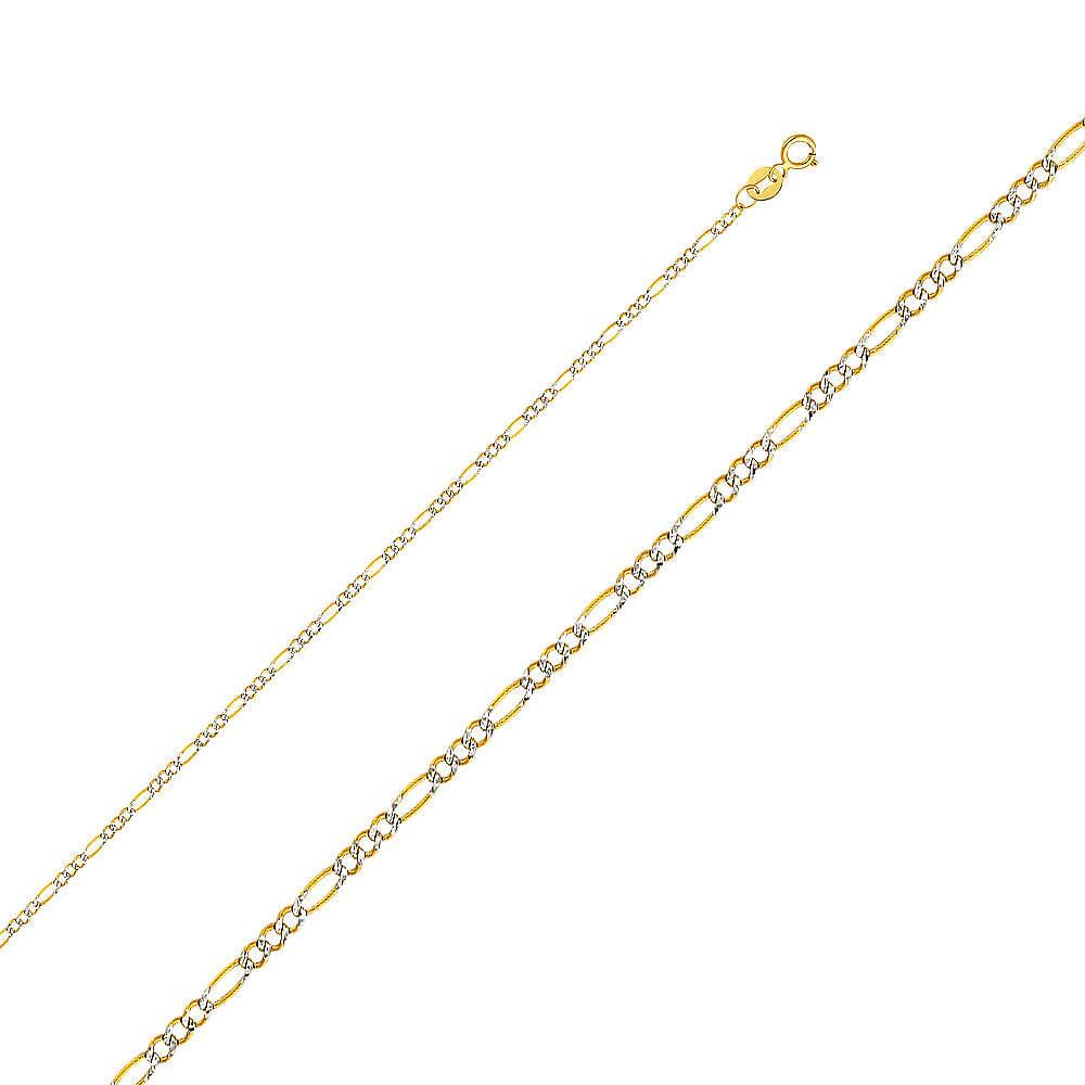 14K 040(1.8MM) LIT FIGARO WP 3+1