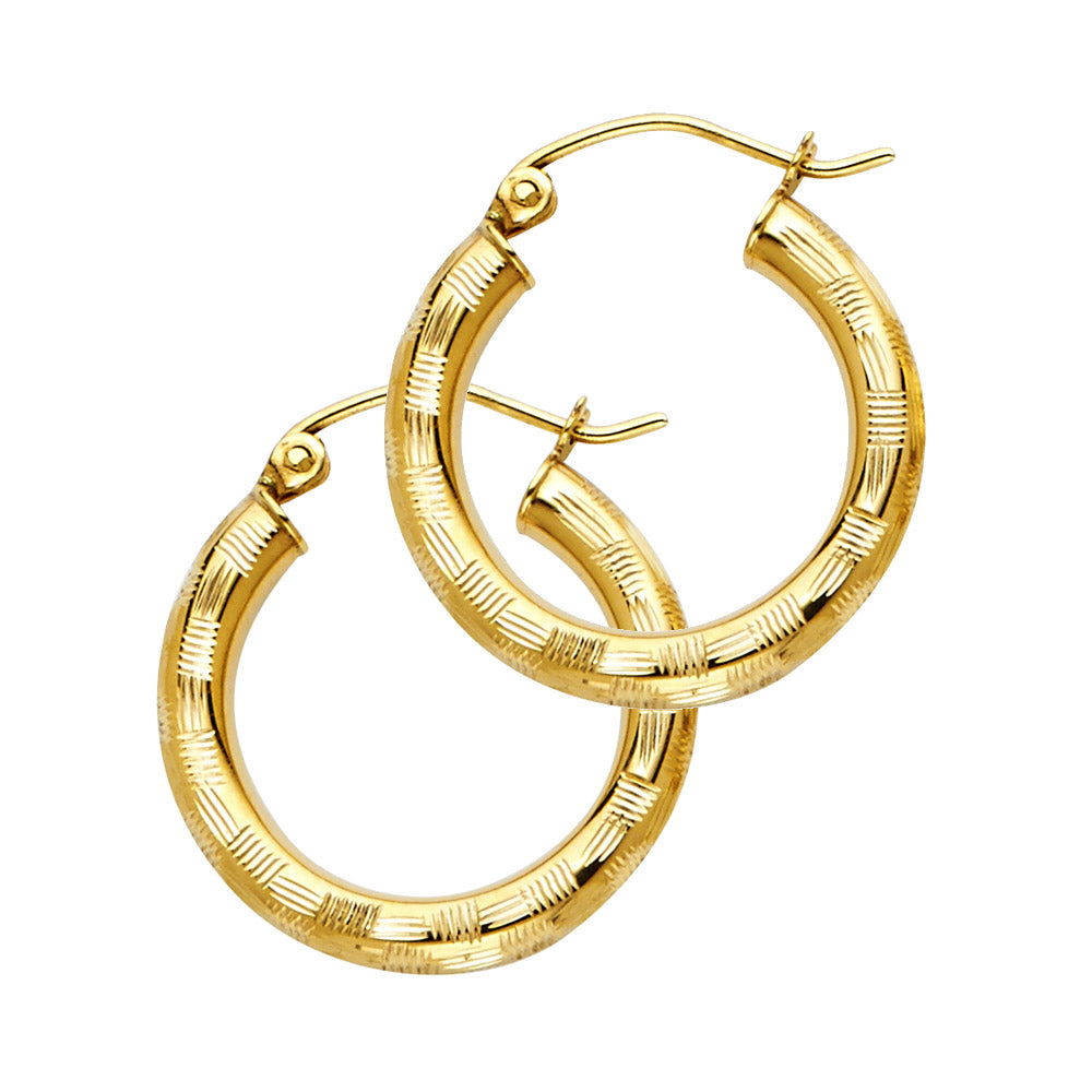 14KY 3MM DC HOOP EARRING