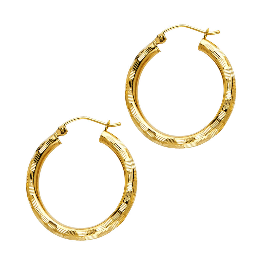 14KY 3MM DC HOOP EARRING