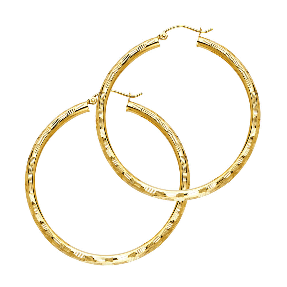 14KY 3MM DC HOOP EARRING