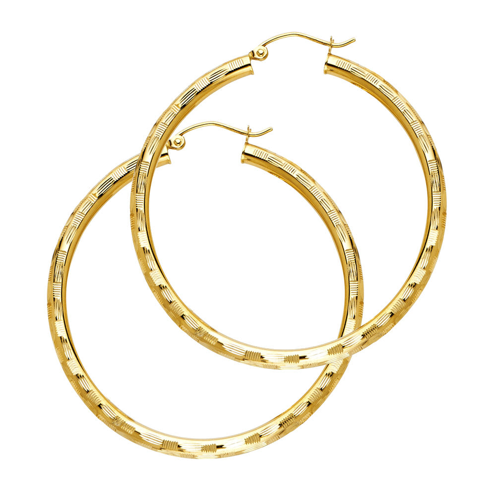 14KY 3MM DC HOOP EARRING