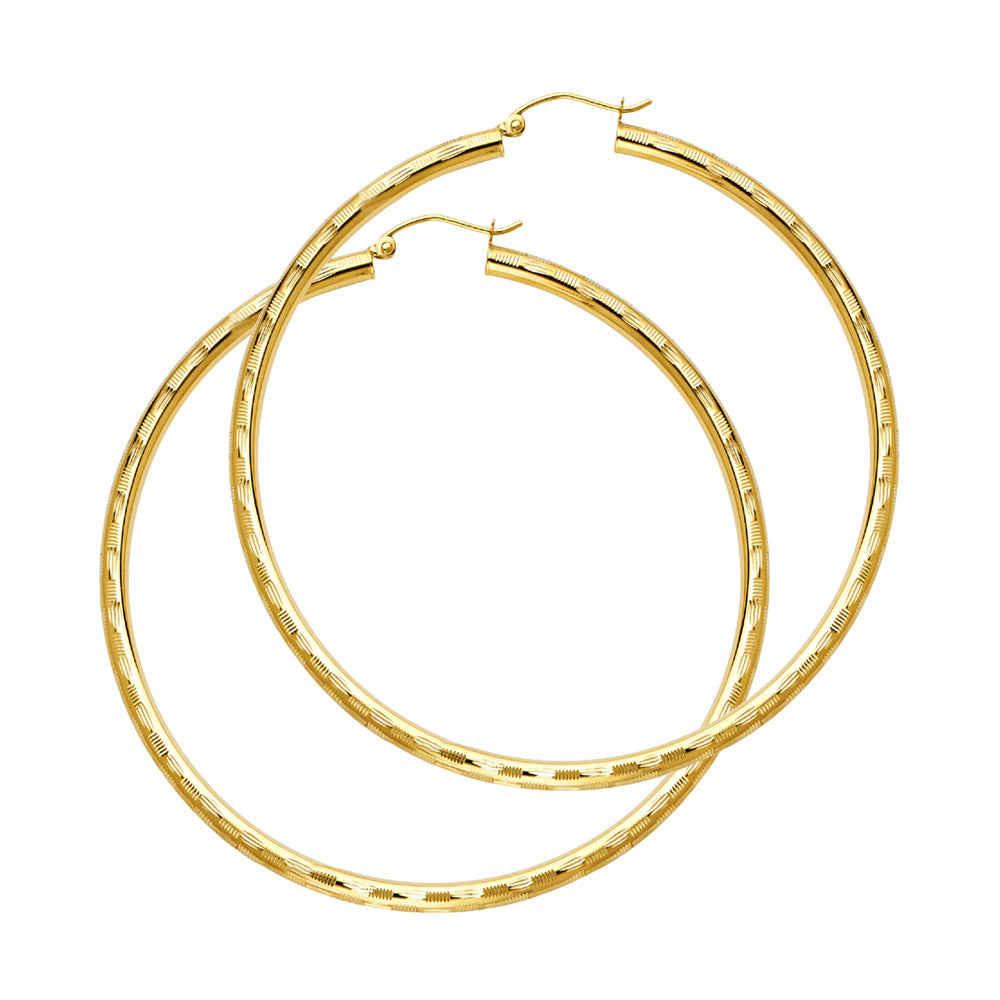 14KY 3MM DC HOOP EARRING