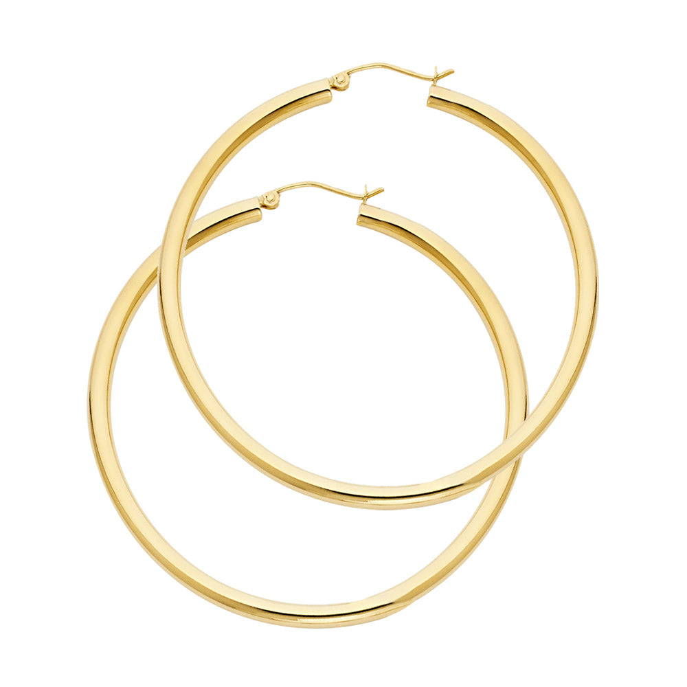 14KY 3MM PLAIN HOOP EARRING