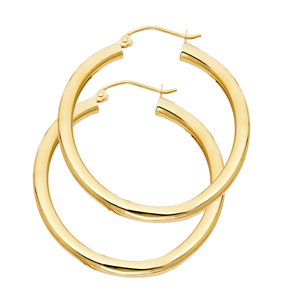 14KY 3MM PLAIN HOOP EARRING