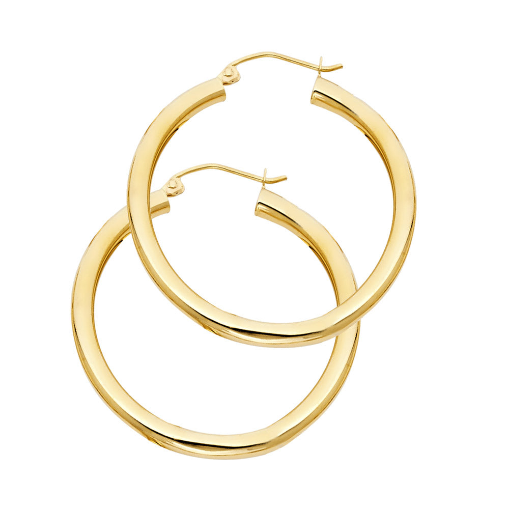 14KY 3MM PLAIN HOOP EARRING