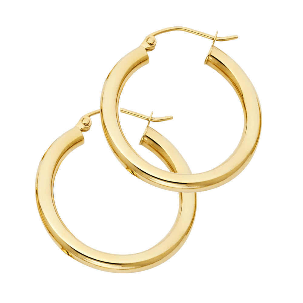 14KY 3MM PLAIN HOOP EARRING