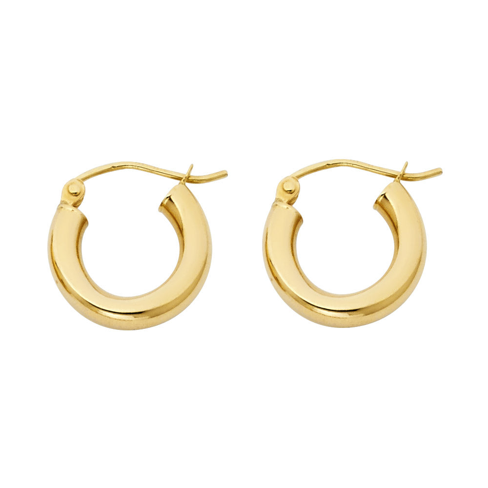 14KY 3MM PLAIN HOOP EARRING