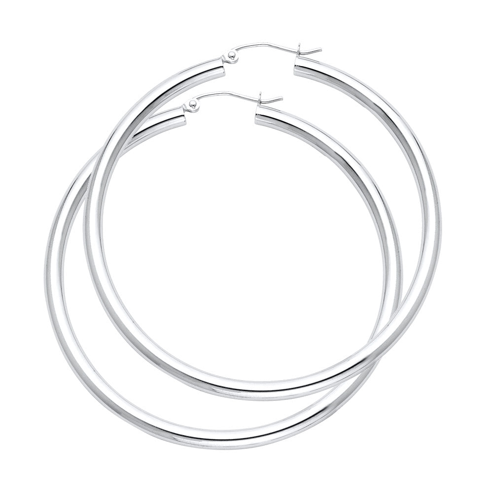 14KW 3MM PLAIN HOOP EARRING