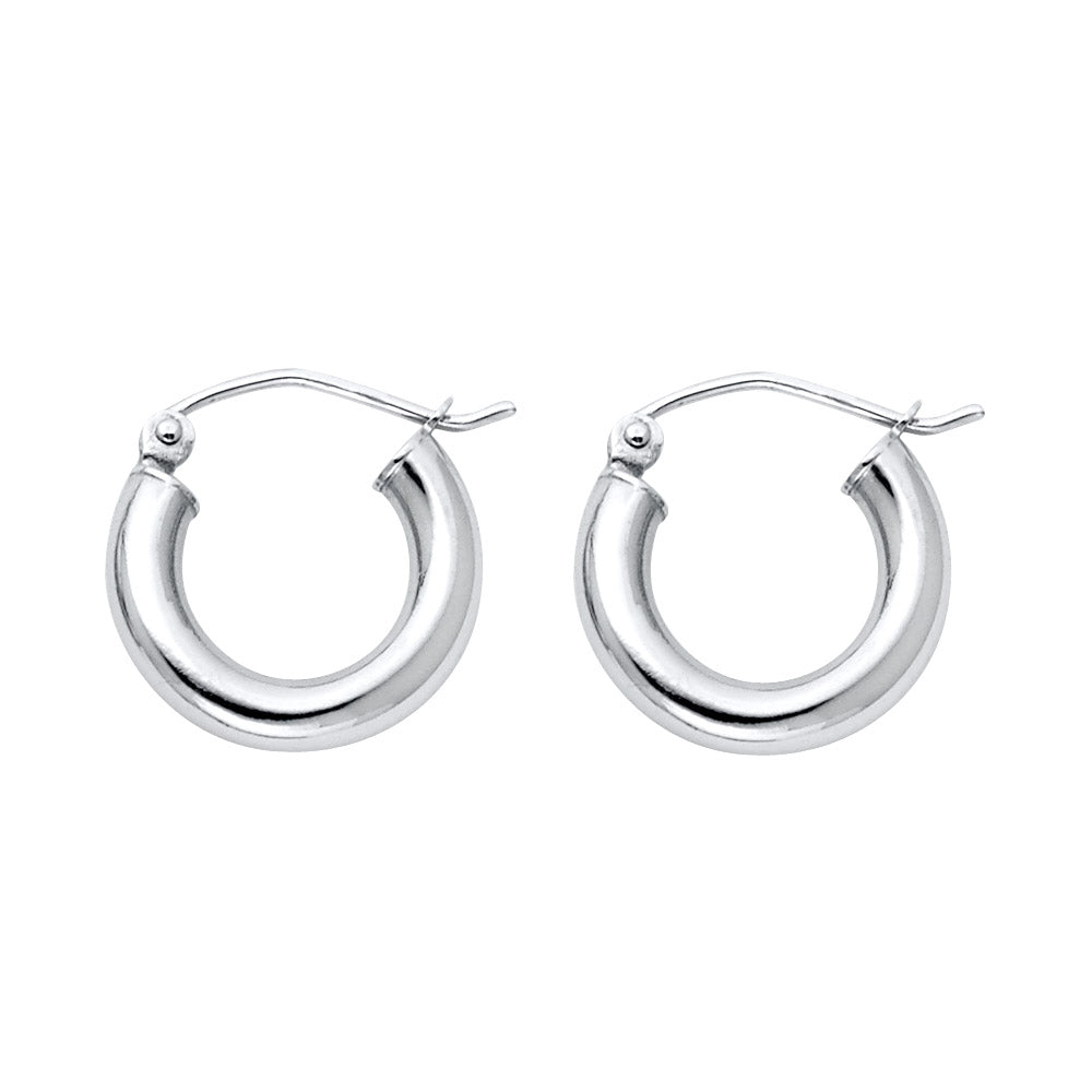 14KW 3MM PLAIN HOOP EARRING