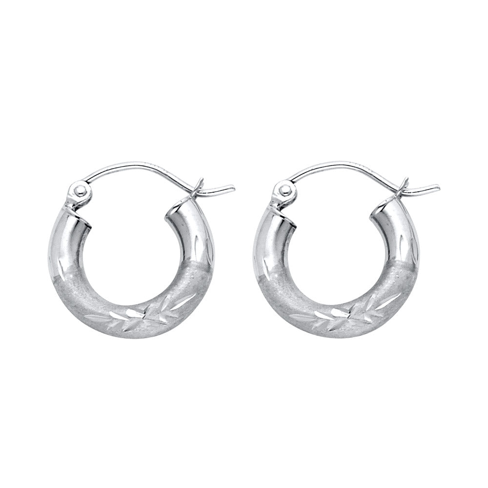 14KW 3MM BUD DC HOOP EARRING