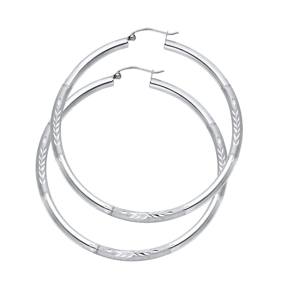 14KW 3MM BUD DC HOOP EARRING