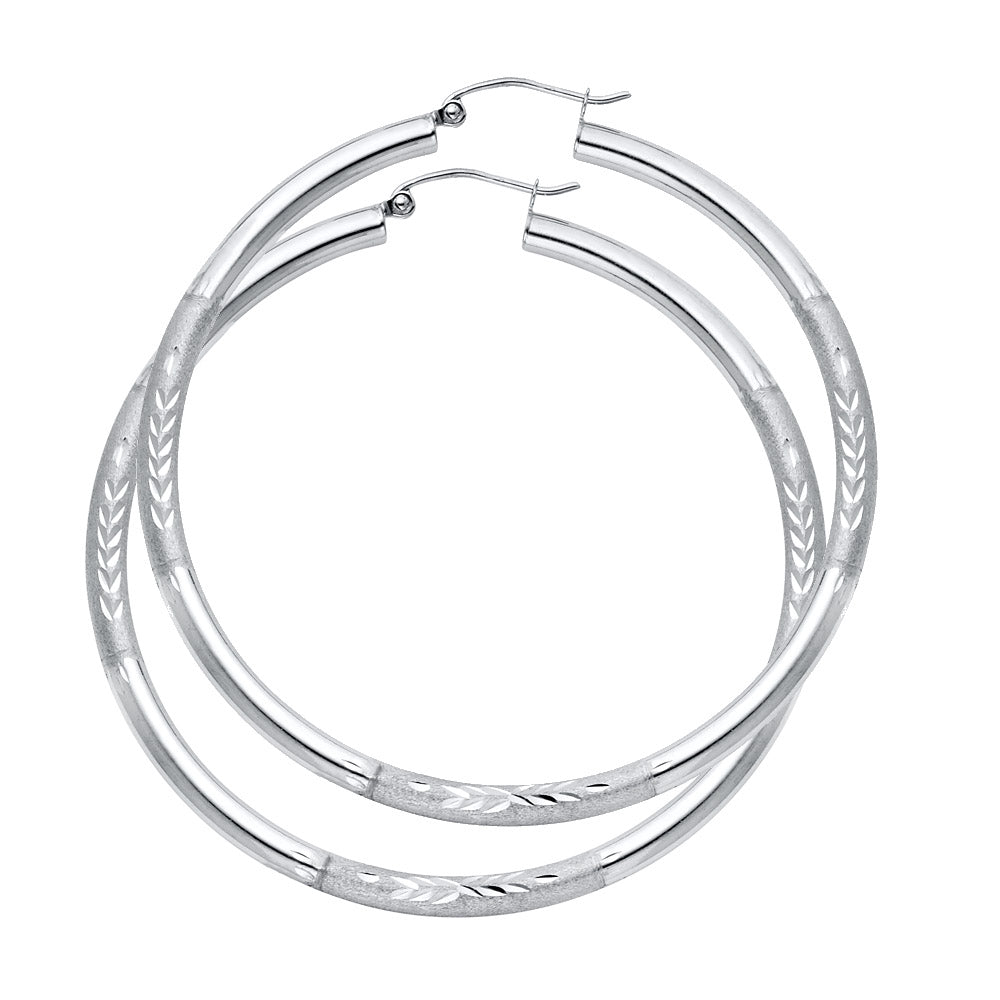 14KW 3MM BUD DC HOOP EARRING