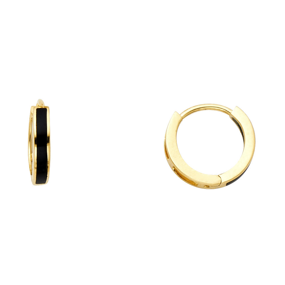 14KY ONYX HUGGIES EARRING