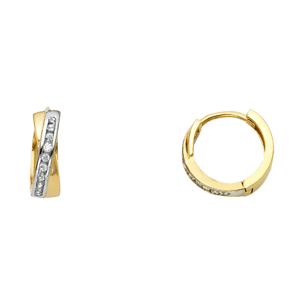 14K 2T CZ HUGGIES