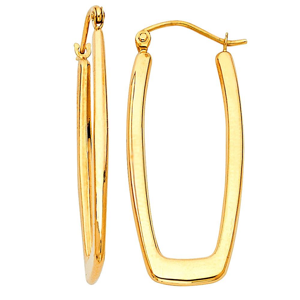 14KY RECTANGLE HOL EARRING