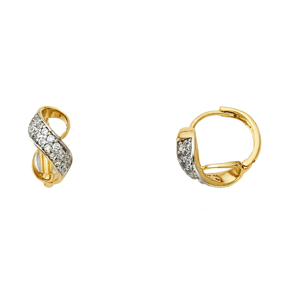14K 2T CZ HUGGIES