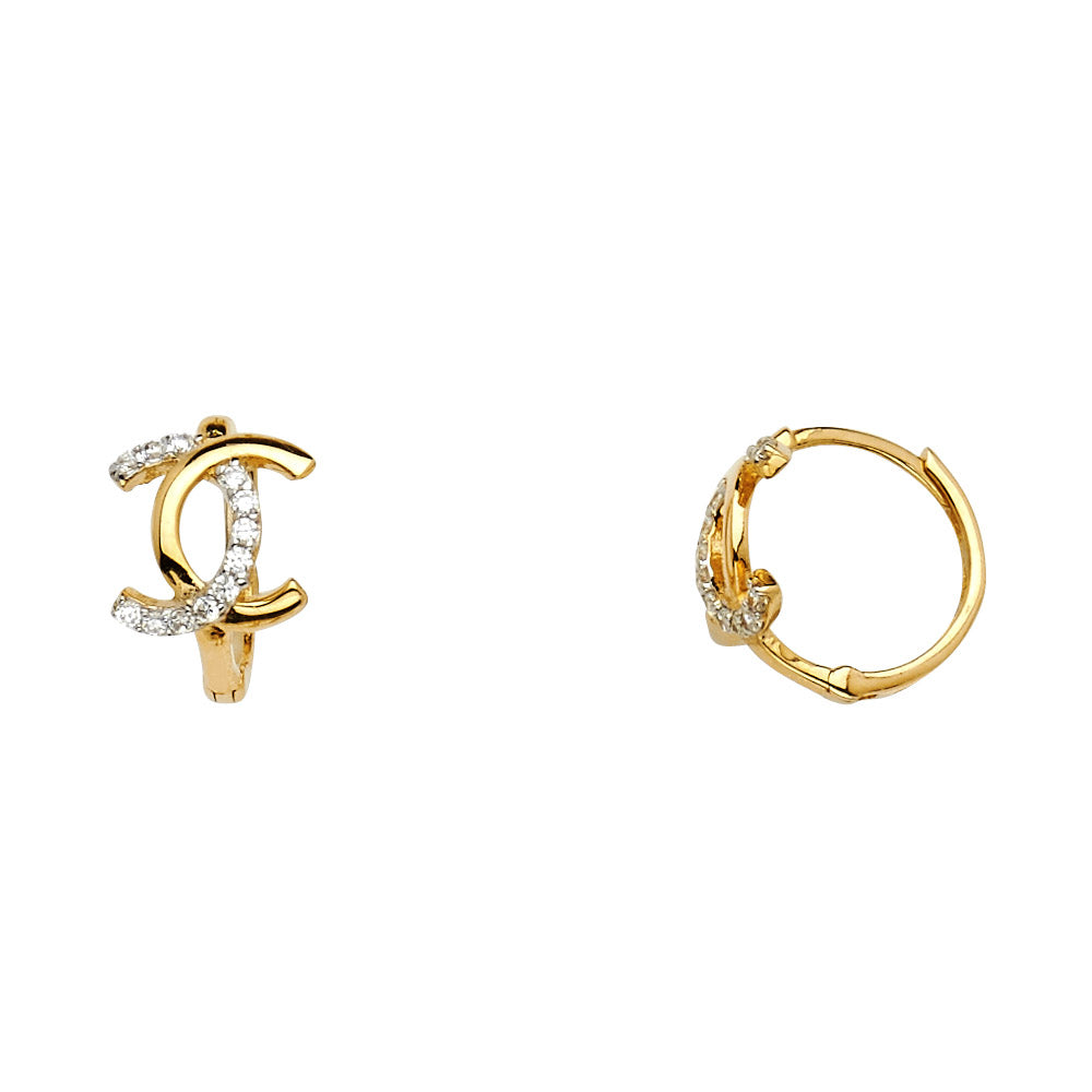 14K 2T CZ HUGGIES