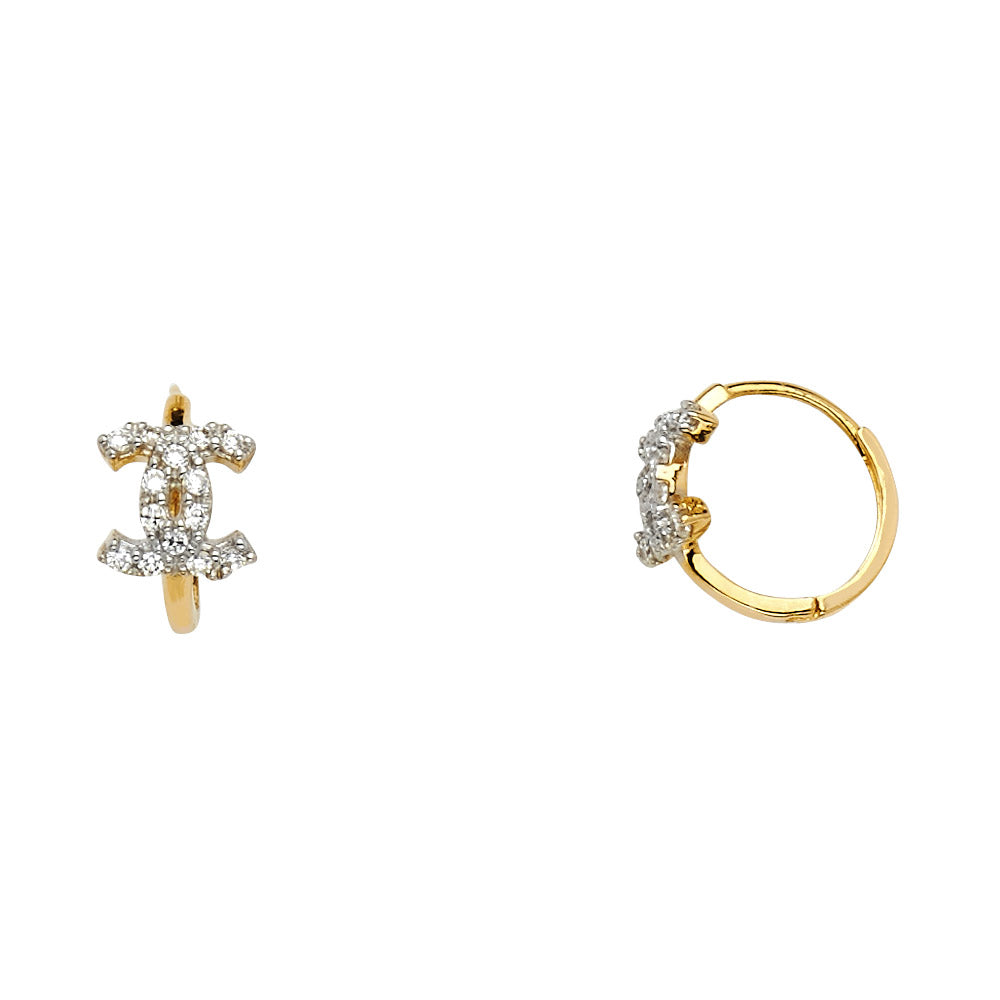14K 2T CZ HUGGIES