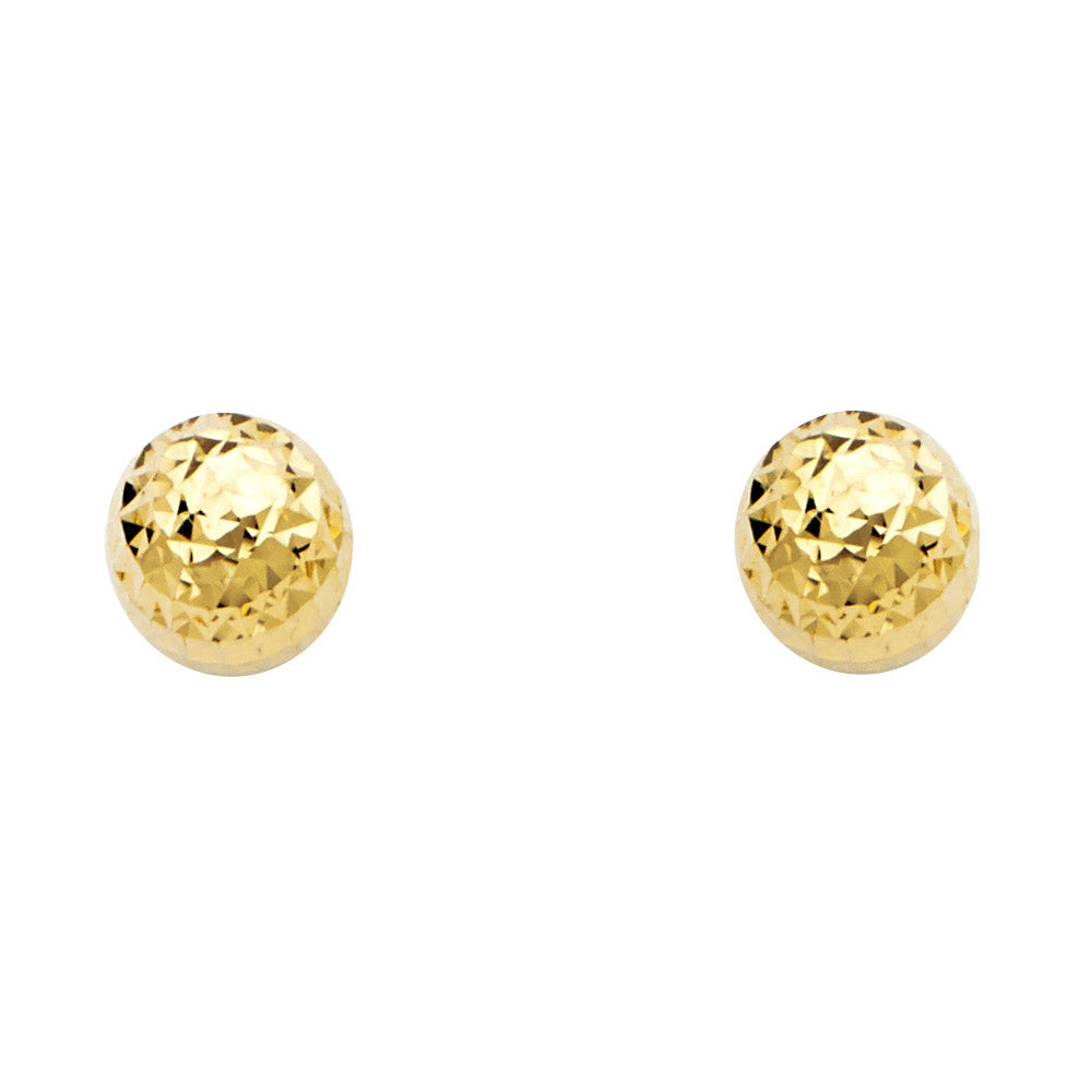 14KY CRYSTAL CUT FULL BALL EAR