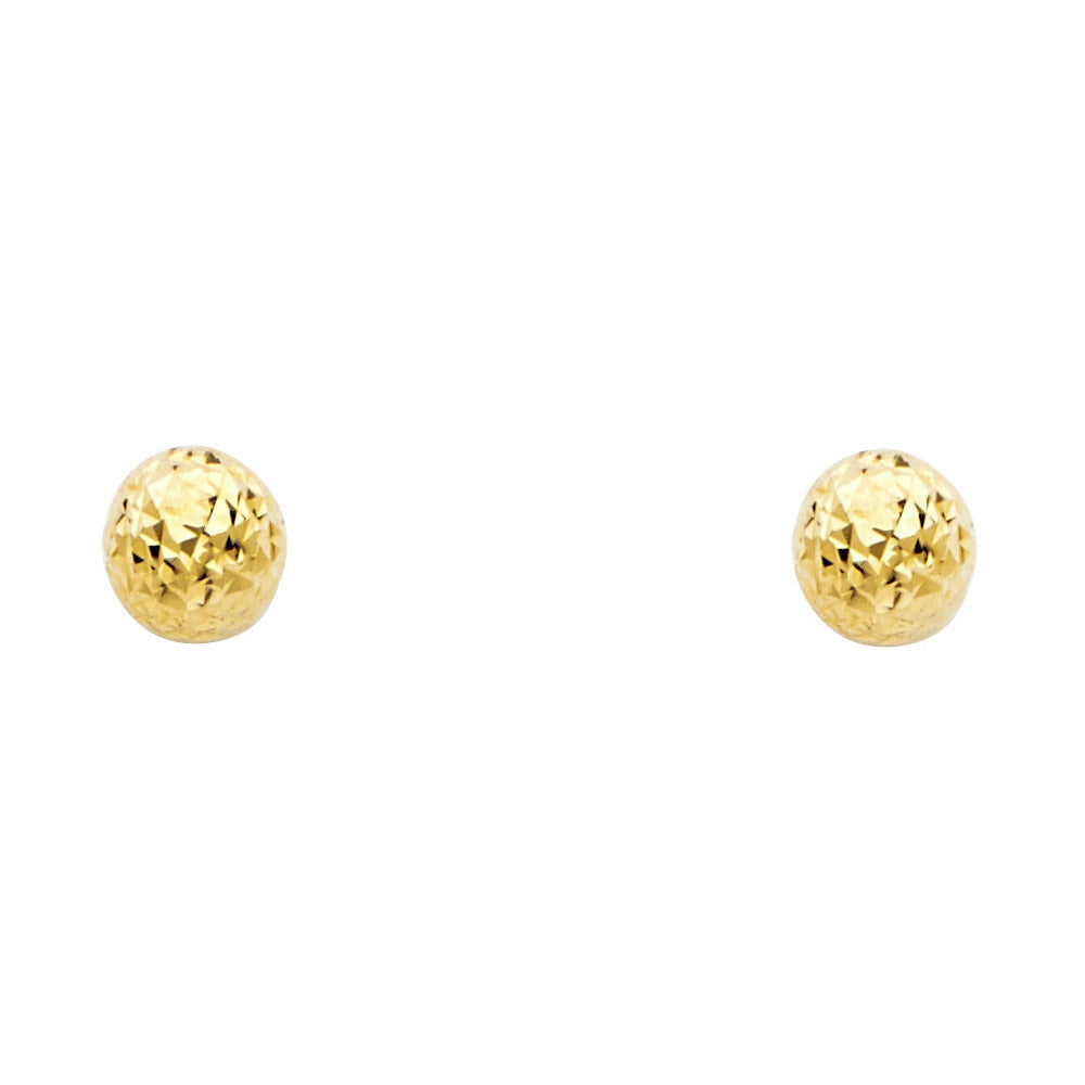 14KY CRYSTAL CUT FULL BALL EAR