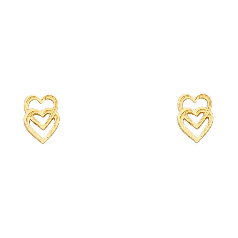 14KY SM HEART POST EAR