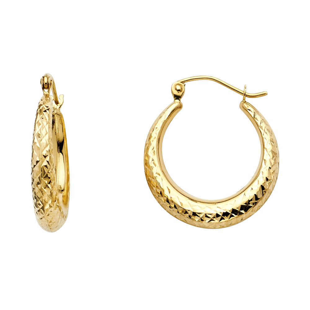 14KY DC MOON SHAPE HOOP EAR