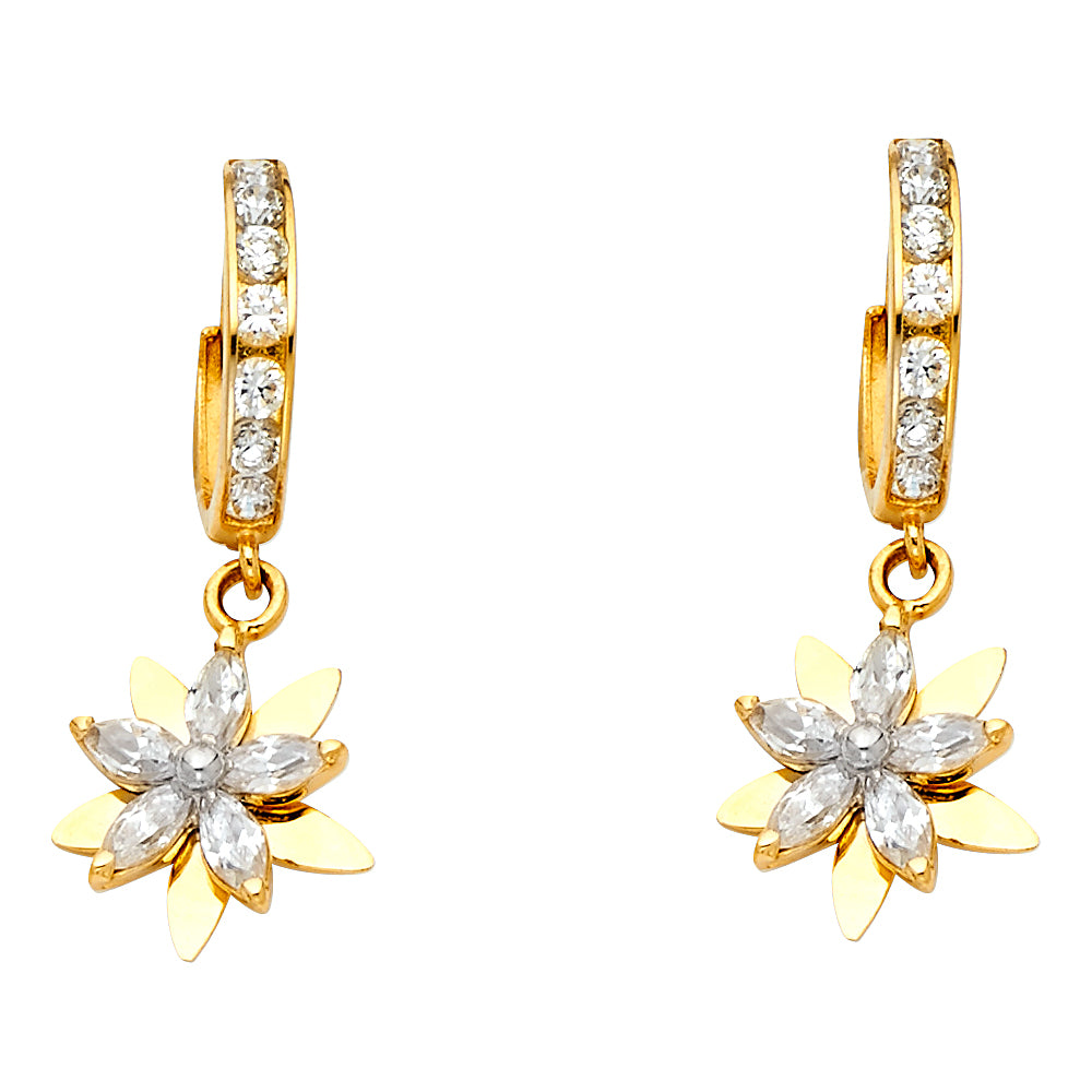 14KY CZ DANGLE HUGGIES
