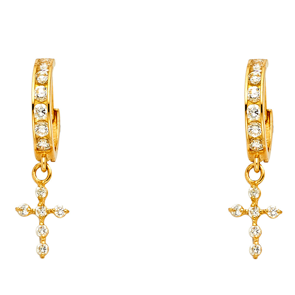 14KY CZ DANGLE HUGGIES