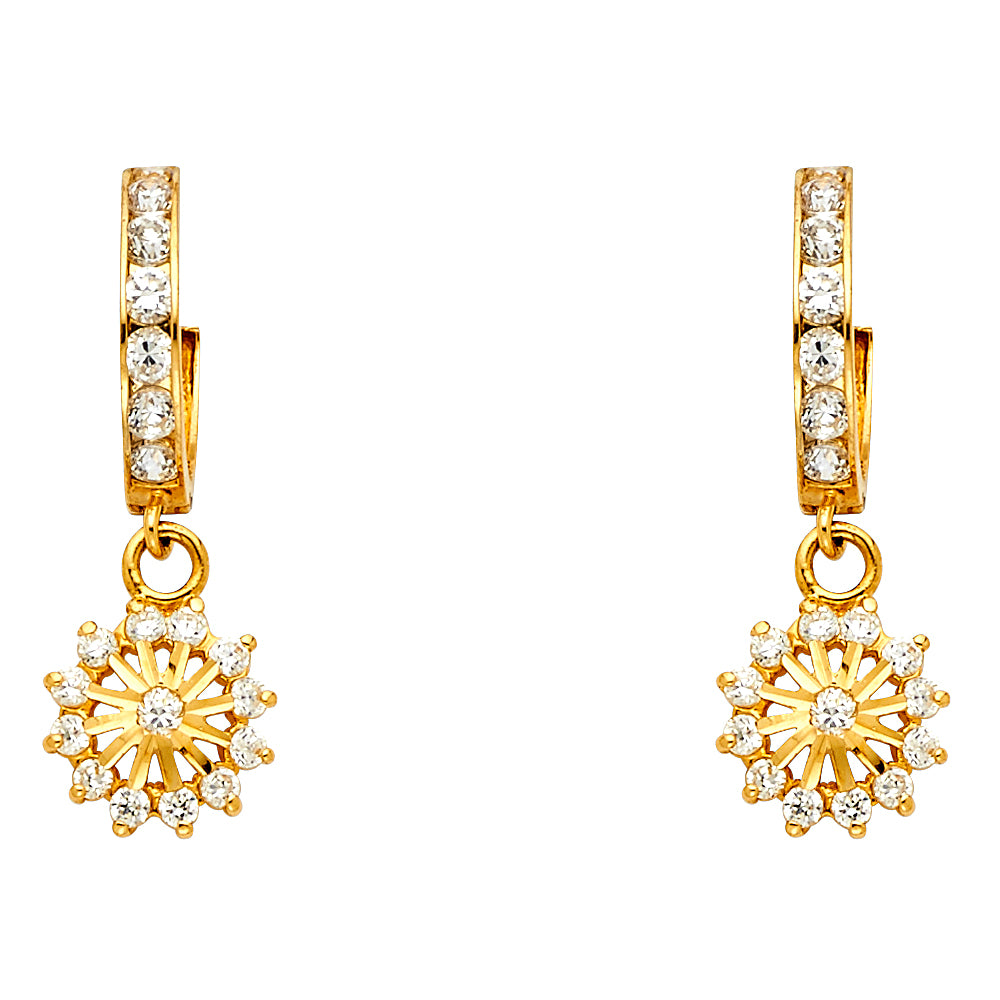 14KY CZ DANGLE HUGGIES