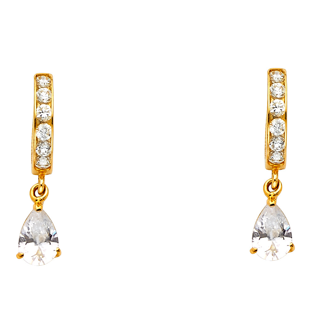 14KY CZ DANGLE HUGGIES