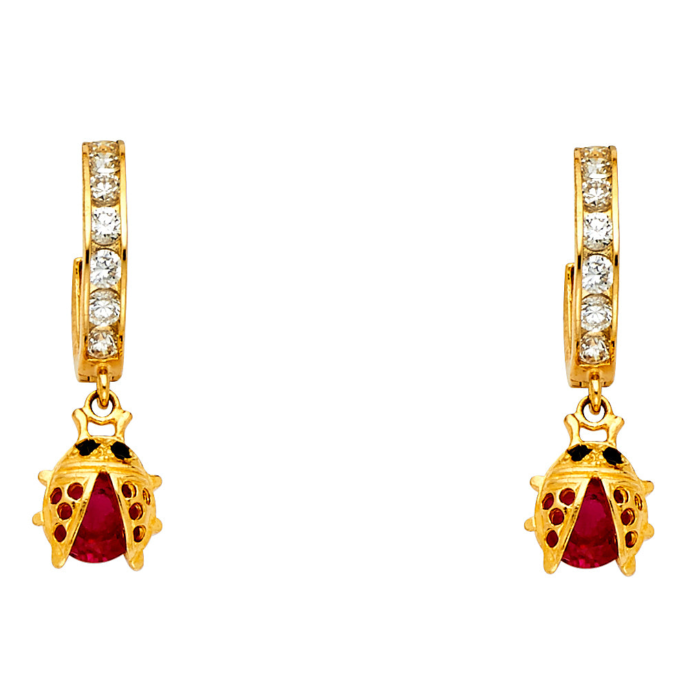 14KY CZ DANGLE HUGGIES