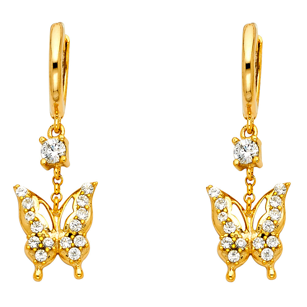 14KY CZ DANGLE HUGGIES
