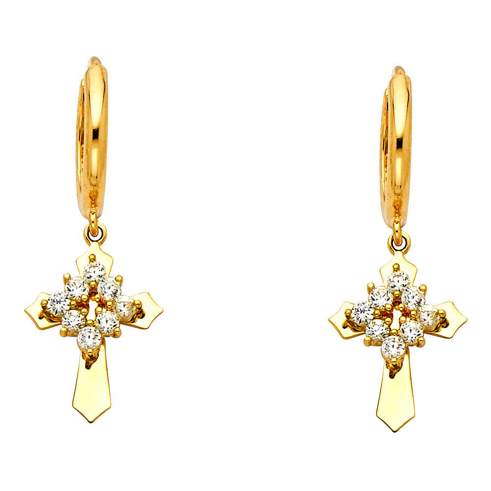14KY CZ DANGLE HUGGIES
