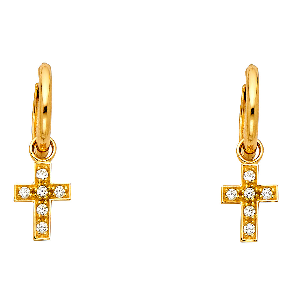 14KY CZ DANGLE HUGGIES