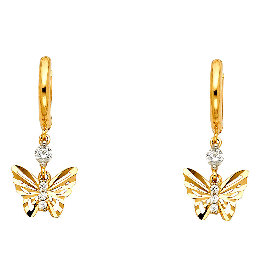 14KY CZ DANGLE HUGGIES