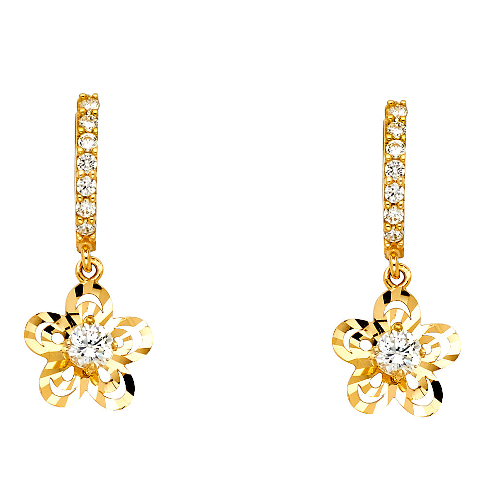 14KY CZ DANGLE HUGGIES