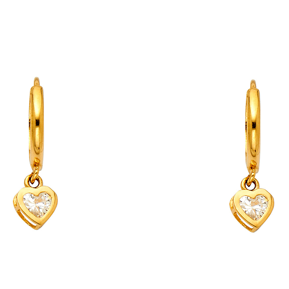 14KY CZ DANGLE HUGGIES