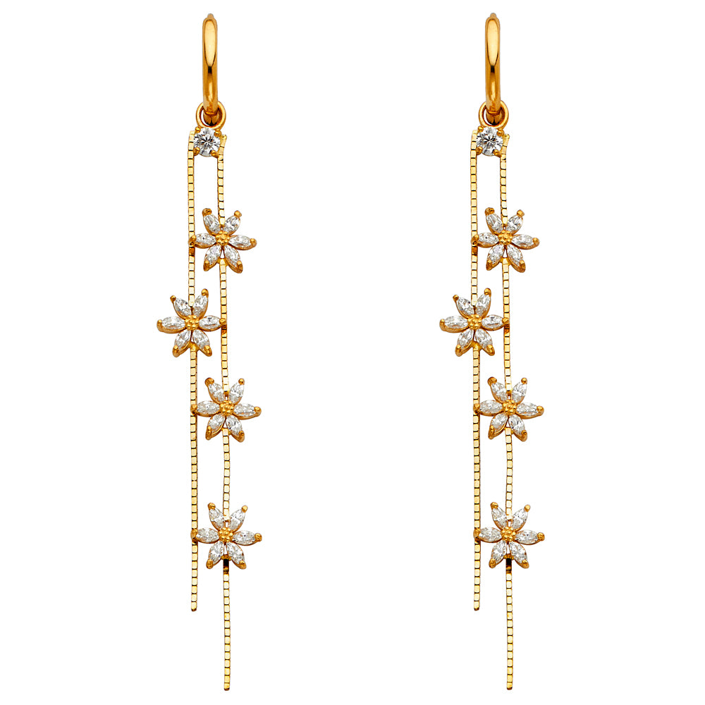 14KY CZ DANGLE HUGGIES