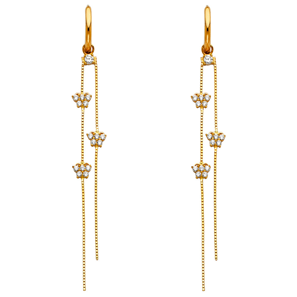 14KY CZ DANGLE HUGGIES