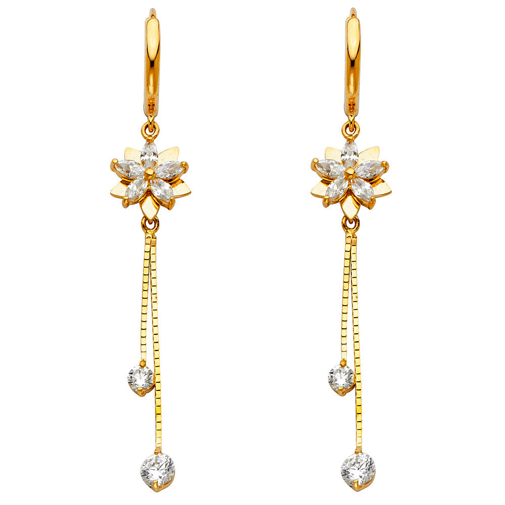 14KY CZ DANGLE HUGGIES