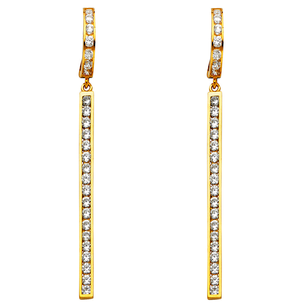 14KY CZ DANGLE HUGGIES