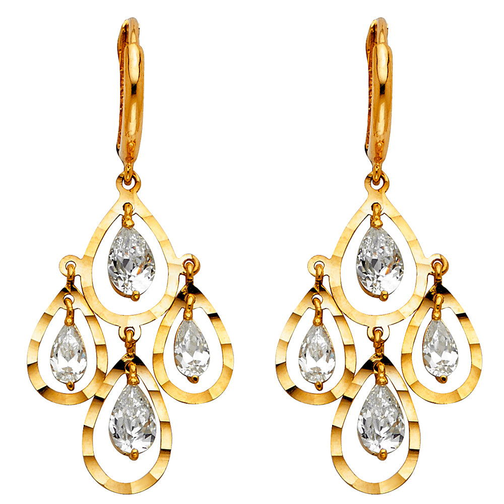 14KY CZ DANGLE HUGGIES