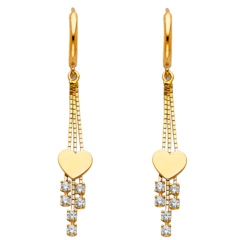 14KY CZ DANGLE HUGGIES